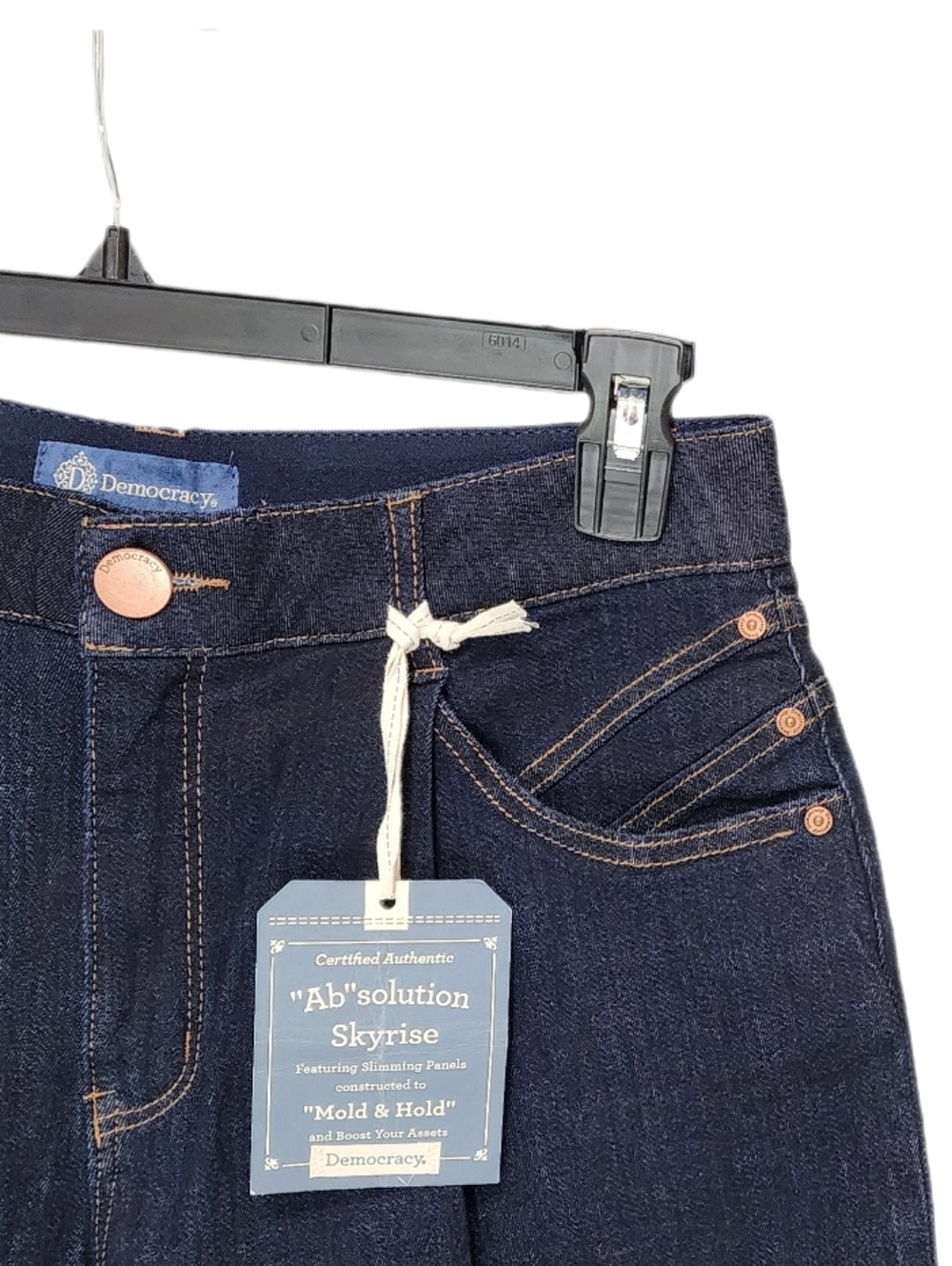 Democracy Pleated Front Relaxed Denim Bermuda Shorts Skyrise Ab Solution Indigo - Picture 3 of 9